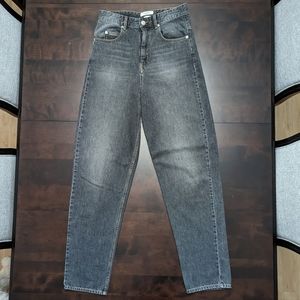 Isabel Marant Grey High-Rise Tapered Jeans